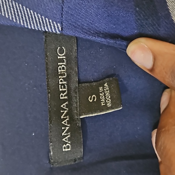 HI SUMMER ☀️ 💙 Banana Republic Women's Short Sleeve Blue Grid Sheath Dress - Picture 6 of 7